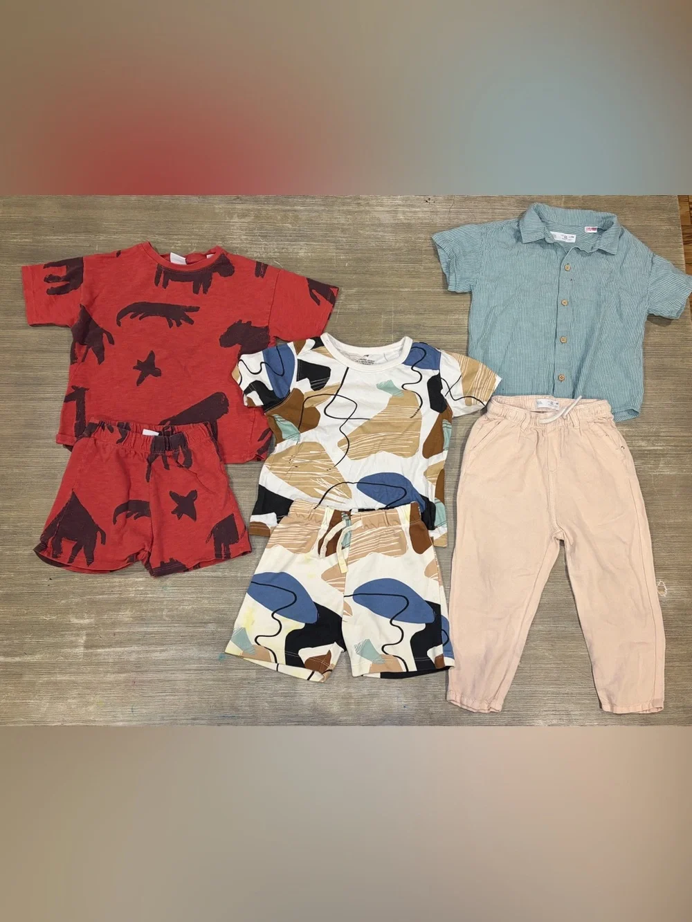 Zara, H&M boys matching set  bundle 6 pieces - size 4T